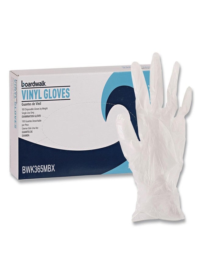 Boardwalk BWK365MCT General Purpose Vinyl Glove, 2-3/5 mil, Vinyl, Medium, Clear (Pack of 1000) - Image 2